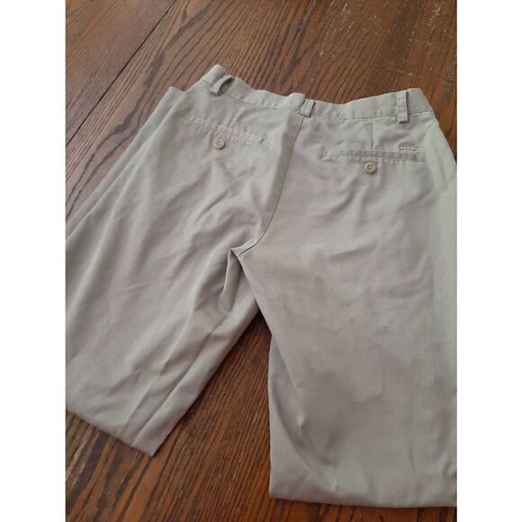 30x32 IZOD American Chino Khaki Tan Cotton High Rise Pants with Pockets - Picture 3 of 4